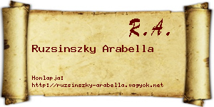 Ruzsinszky Arabella névjegykártya